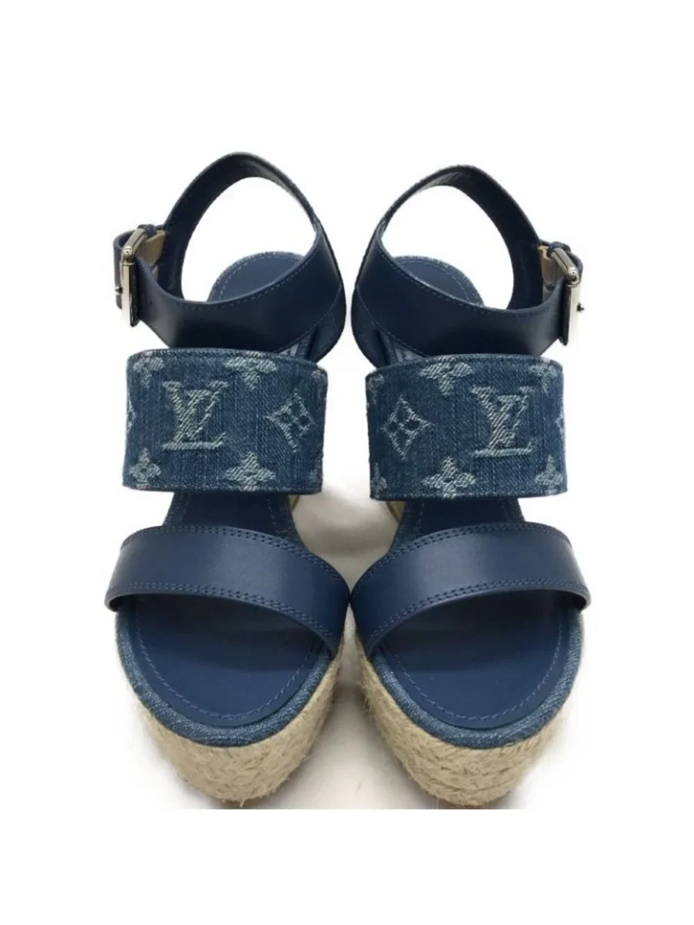 Louis Vuitton Sandals Wedge Sole Starboard Line Sky Blue